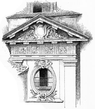 Pediment of the ancient amphitheater of the Faculty of Medicine 