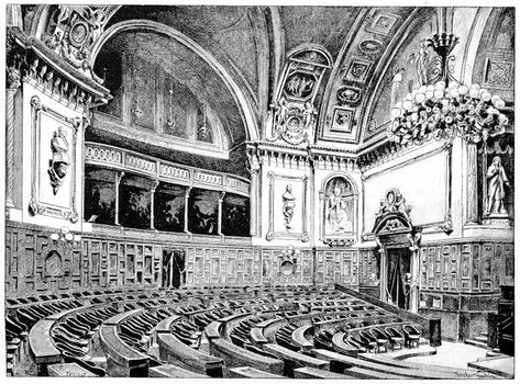 Senate Chamber, vintage engraving.