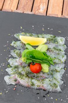 Sea bass sashimi