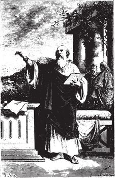 Saint Irenaeus, one of the first apostles of Gaul, vintage engra