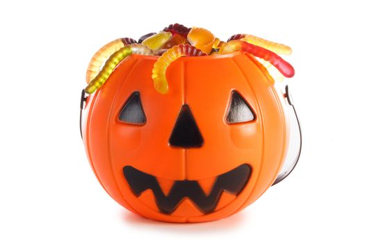 Halloween candies in Jack-O-Lantern bag