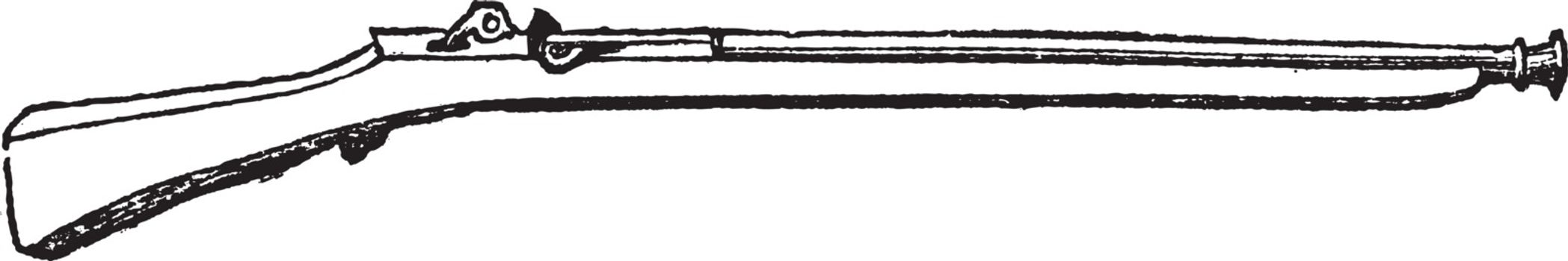 Arquebus ancient firearm old engraving