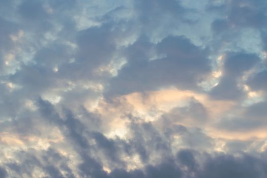 Cumulonimbus clouds evenly covering the sky before rain