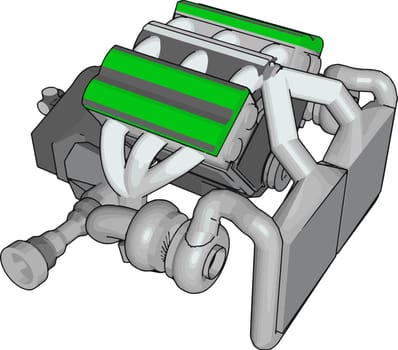 Mechanic part, illustration, vector on white background.