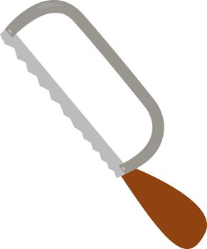 Coping saw, illustration, vector on white background.