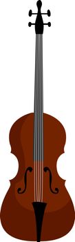 Cello instrument, illustration, vector on white background.