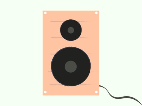 Pink speaker, illustration, vector on white background.
