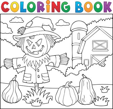 Coloring book scarecrow topic 2