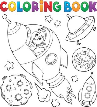 Coloring book space topic collection 1