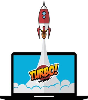 turbo space ship rocket shuttle vector art