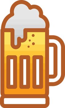 cold glass of beer october fest vector