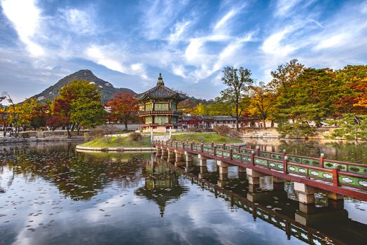 Autumn of Gyeongbokgung Palace in Seoul ,Korea.