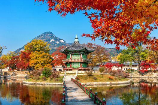 Gyeongbokgung Palace in autumn,Seoul in South Korea.