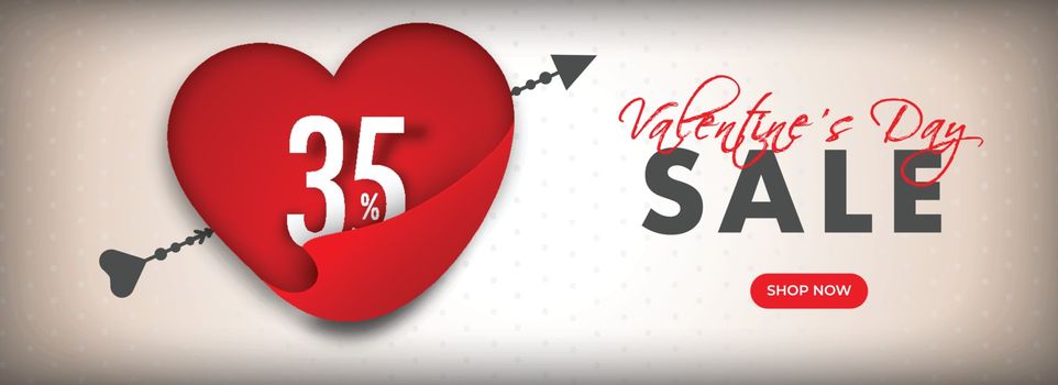 Curl paper style heart shape with 35% discount offer for Valenti