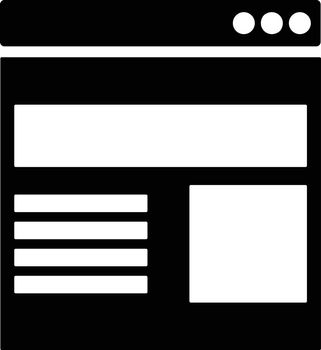 Glyph webpage icon in b&w color.