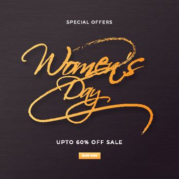 Advertising poster design with 60% discount offer for Women's Da