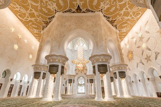 Sheikh Zayed Grand Mosque in Abu Dhabi, UAE, beautiful interior