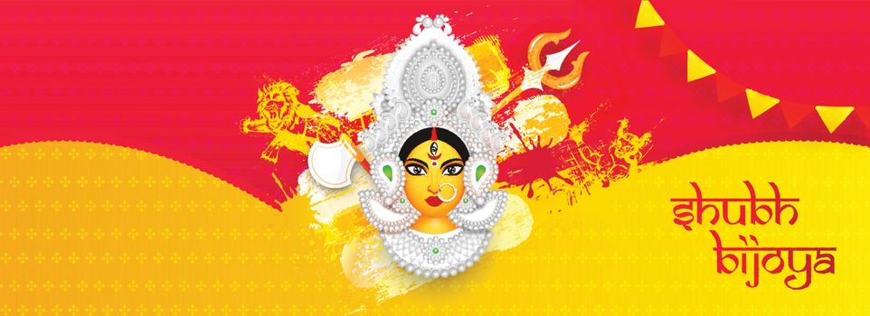Creative header or banner design with illustration of Hindu Myth