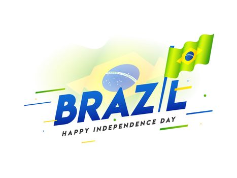 Stylish text of Brazil with National wavy flag for Happy Indepen