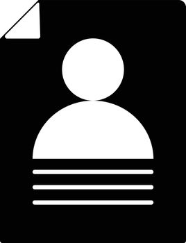 Illustration of resume icon in b&w color.