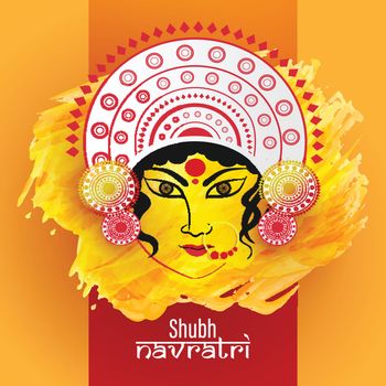 Shubh (Happy) Navratri template design, Hindu Mythological Godde
