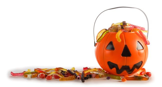 Halloween candies in Jack-O-Lantern bag