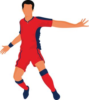 Football player character in defending pose.