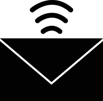 Email broadcast icon in b&w color.