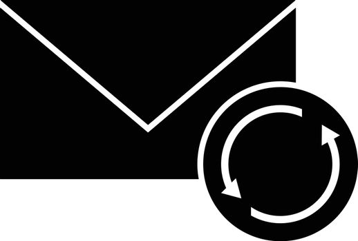 Email sync icon in b&w color.