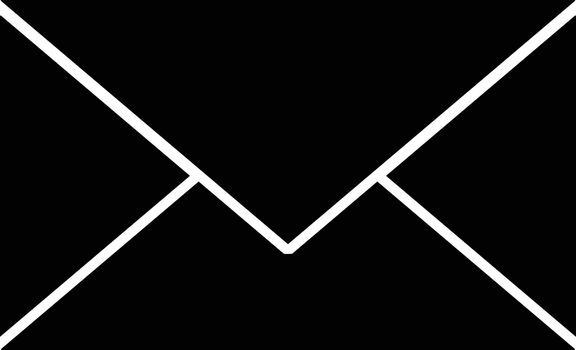 Isolated email icon in b&w color.