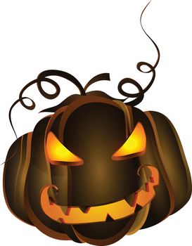 3D illustration of spooky jack-o-lantern icon.