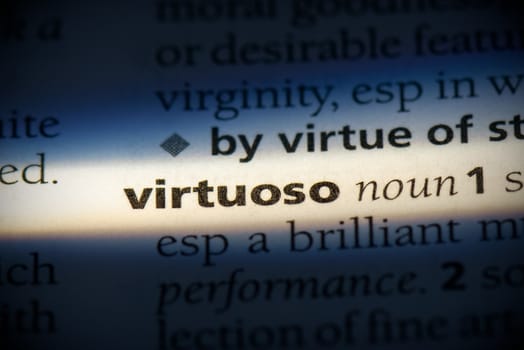 virtuoso word in a dictionary. virtuoso concept, definition.