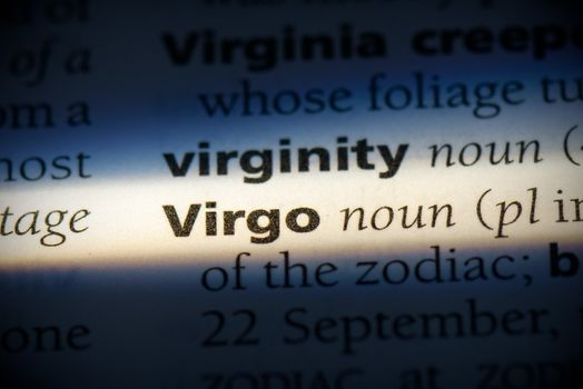 virgo word in a dictionary. virgo concept, definition.