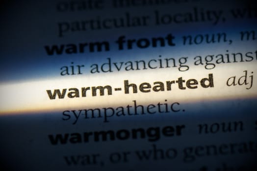 warm-hearted word in a dictionary. warm-hearted concept, definition.