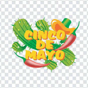 Cinco De Mayo celebration design poster or flyer on png backgrou