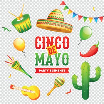 Cinco De Mayo celebration banner or poster design on png backgro