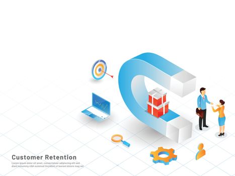 Customer Retention concept based responsive landing page design,