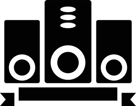 B&W speakers icon in flat style.