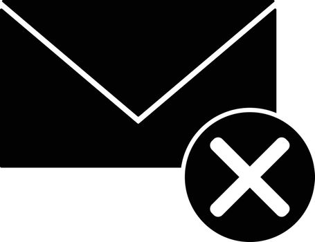 B&W mail not sent icon.