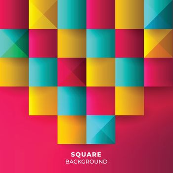Glossy colorful geometric square seamless pattern element decora