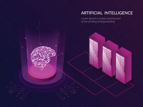 Artificial Intelligence (AI) responsive web template isometric i