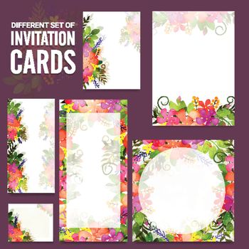 Set of beautiful invitation cards design.