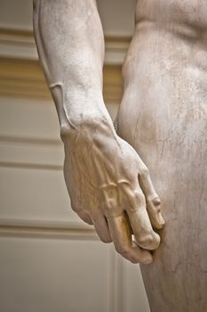 Arm detail of Statue of David by Michelangelo