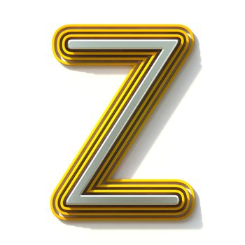 Yellow outlined font letter Z 3D