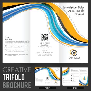 Two Page Tri-Fold Brochure, Template for Business.