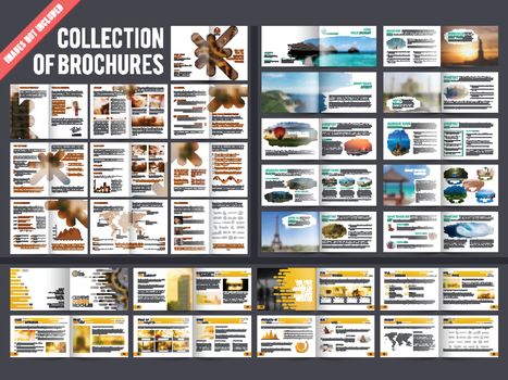 Collection of 3 multiple pages brochures with cover page design.