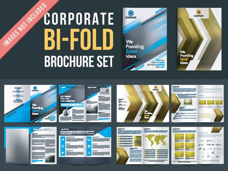 Set of 2, bi-fold brochures with four pages design template incl