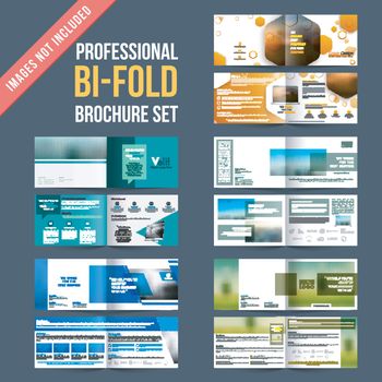 Set of 4 brochures designs with four pages designs template.