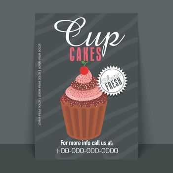 Bakery Flyer, Template with cupcake.