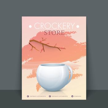 Crockery Store Flyer, Template or Banner design.